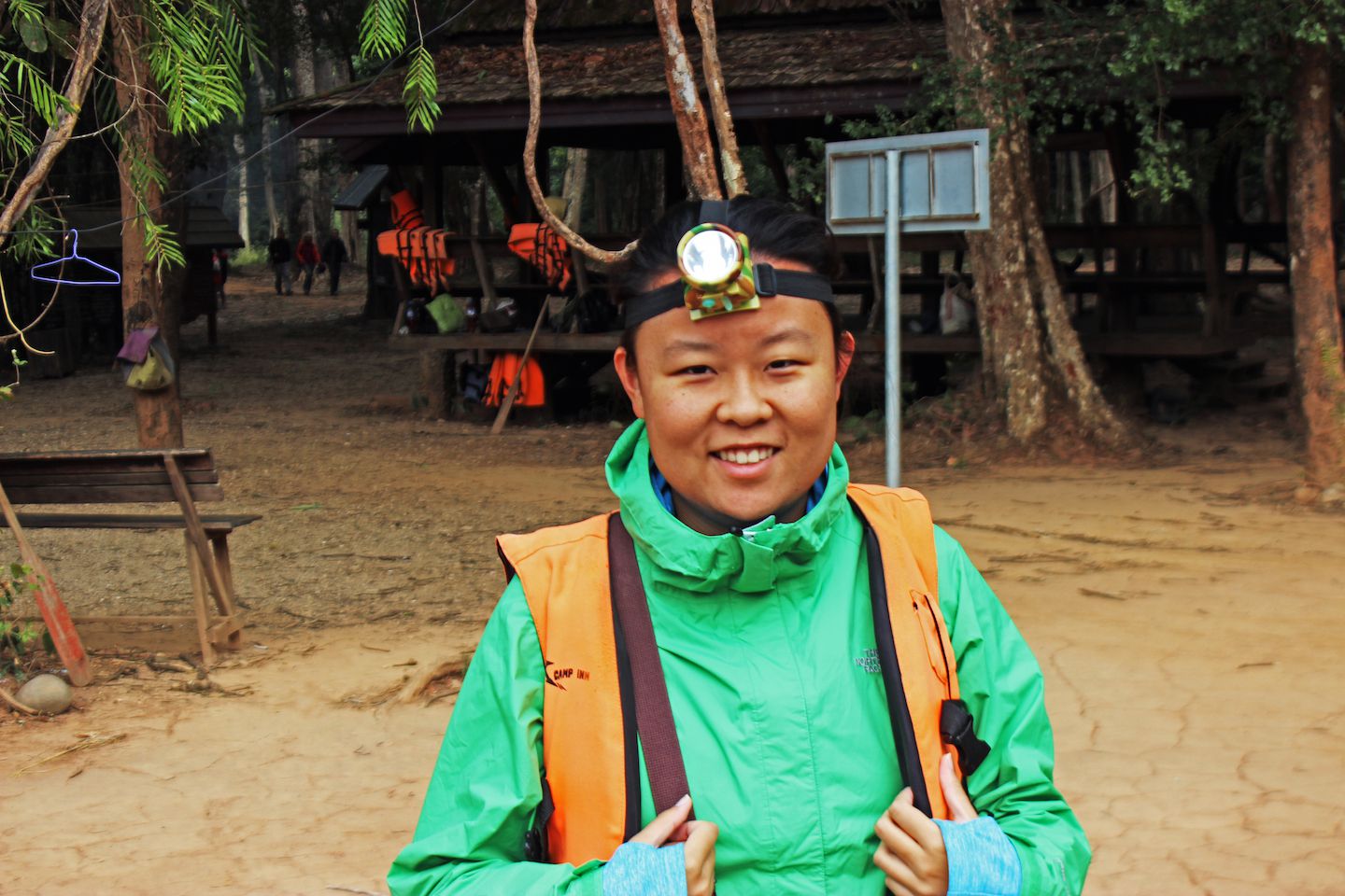 Julie geared up for Konglor Cave, Laos
