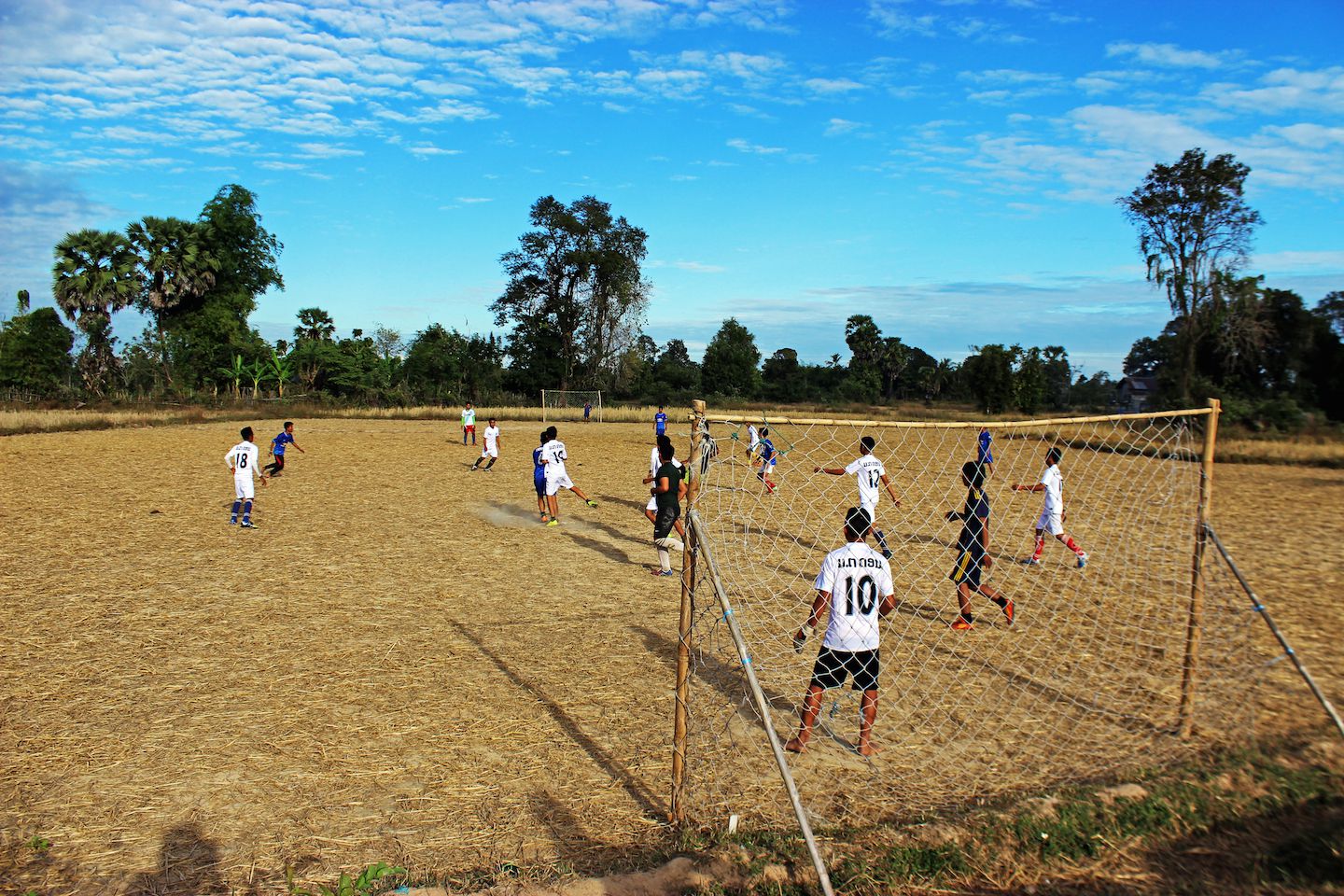 Locals playing soccer on Don Khon islands, 4000 Islands (Si Phan Don), Laos