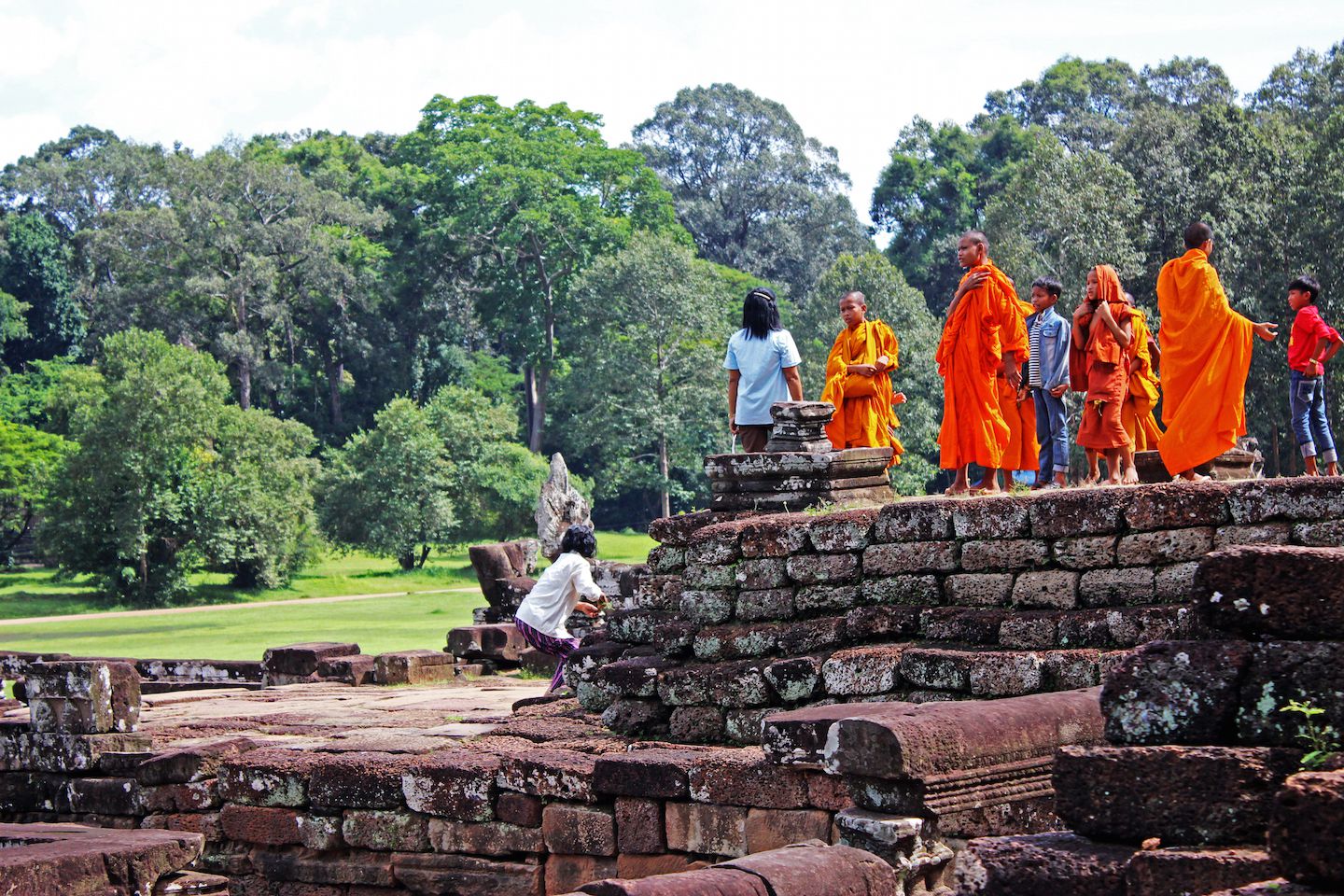 Monks at the Elephant Terrace