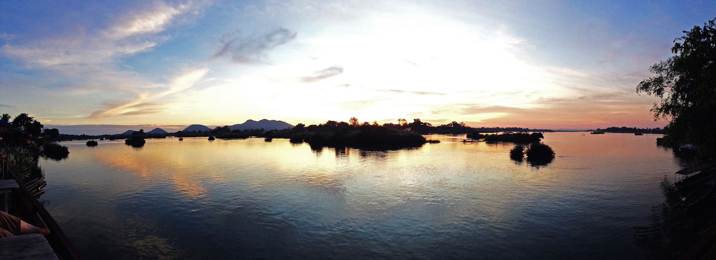 Panorama of sunset at Don Det, 4000 Islands (Si Phan Don), Laos