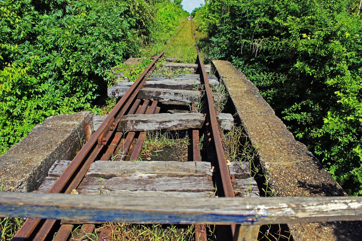 Parts of the railroad where the bamboo trains ran on