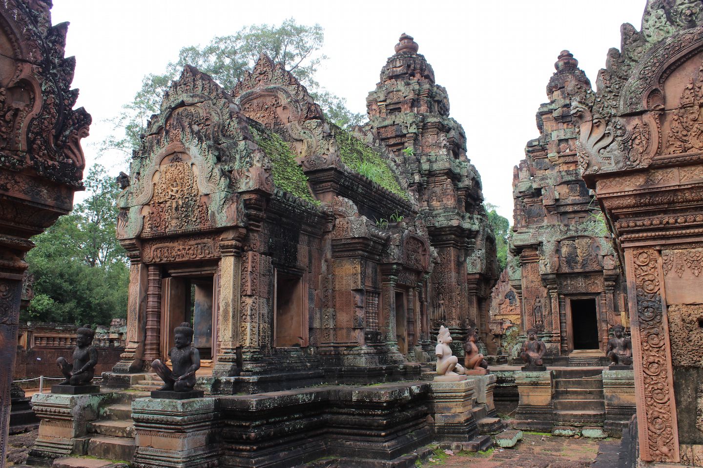 View of the three towers at Banteay Srei