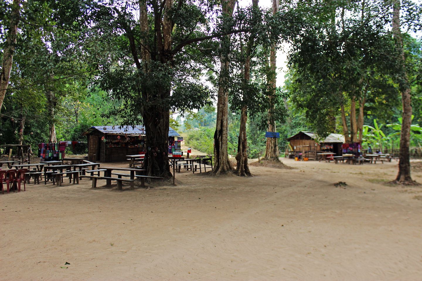 Village at the end of Konglor Cave, Laos
