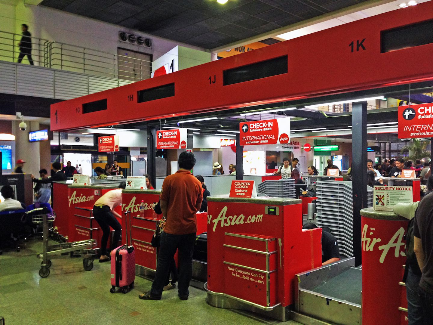 AirAsia counter at Don Muang Airport, Bangkok, Thailand