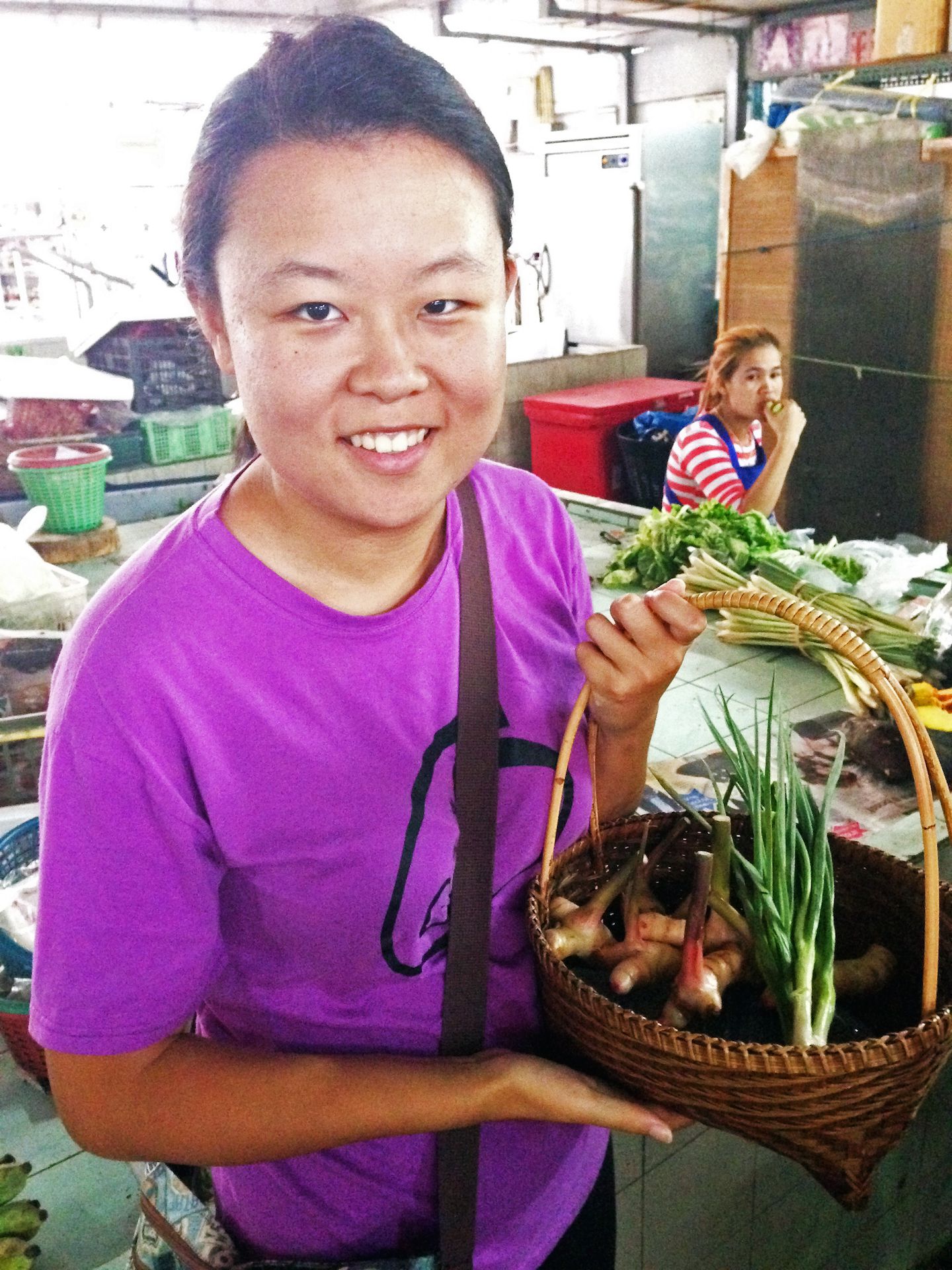 Julie at the local market, Bangkok, Thailand