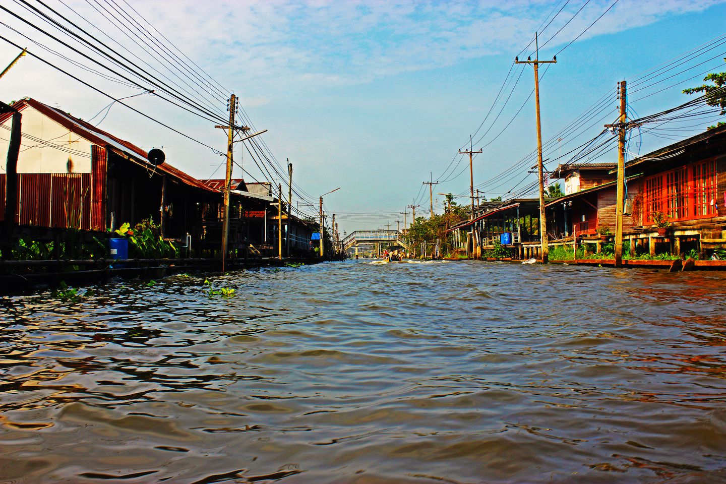 River leading to the floating market, Bangkok, Thailand