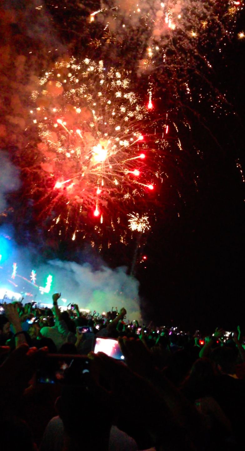 New Year's fireworks at the Ark Bar, Koh Samui, Thailand