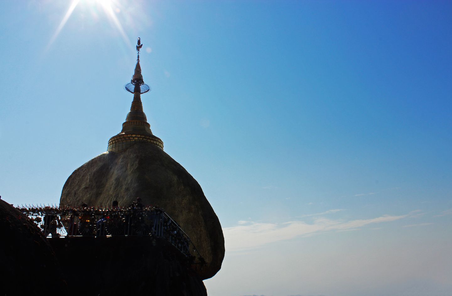 The Golden Rock seems to be on the verge of falling off the cliff, Golden Rock, Myanmar