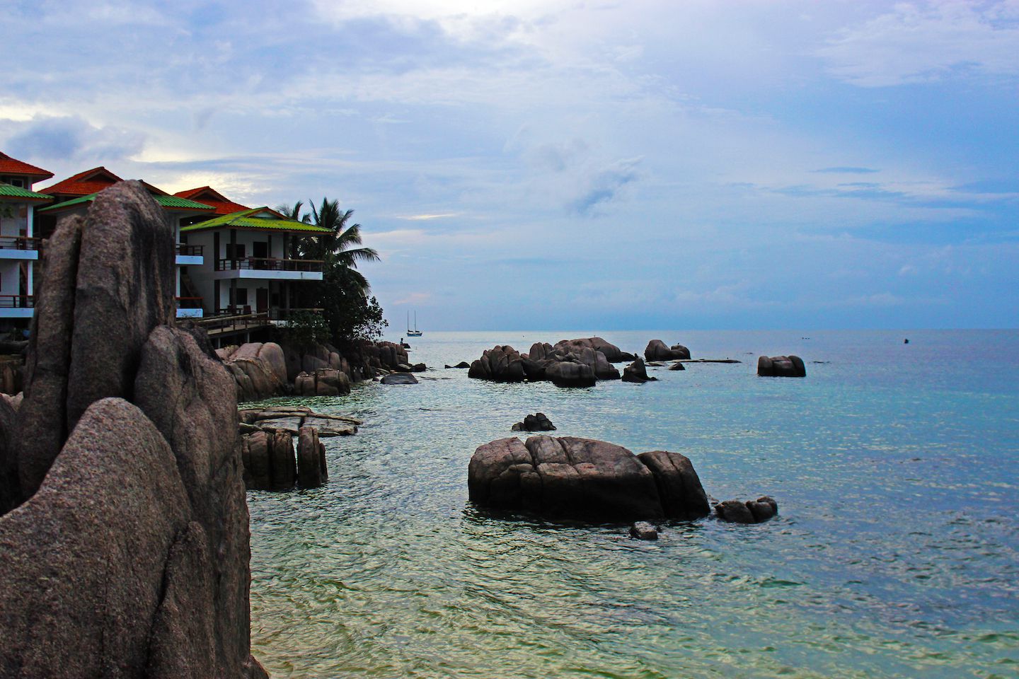 View of the beach front resort in Koh Tao, Thailand