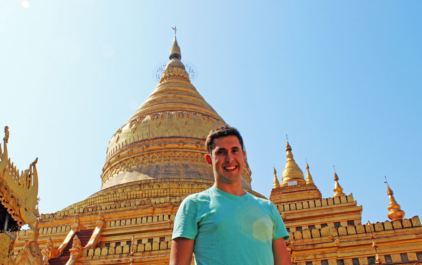 Carlos at Schwezigon Pagoda, Bagan, Myanmar