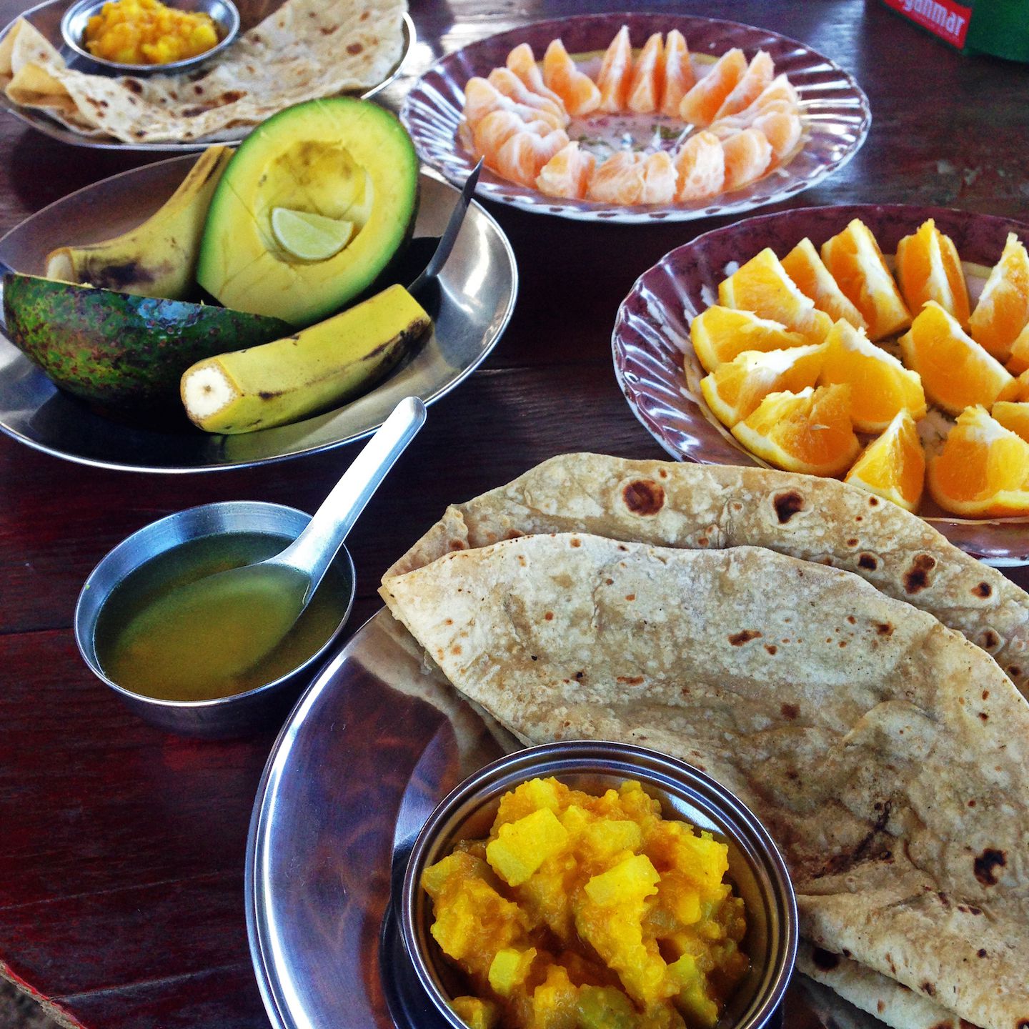 Meal during our trek in Kalaw, Myanmar