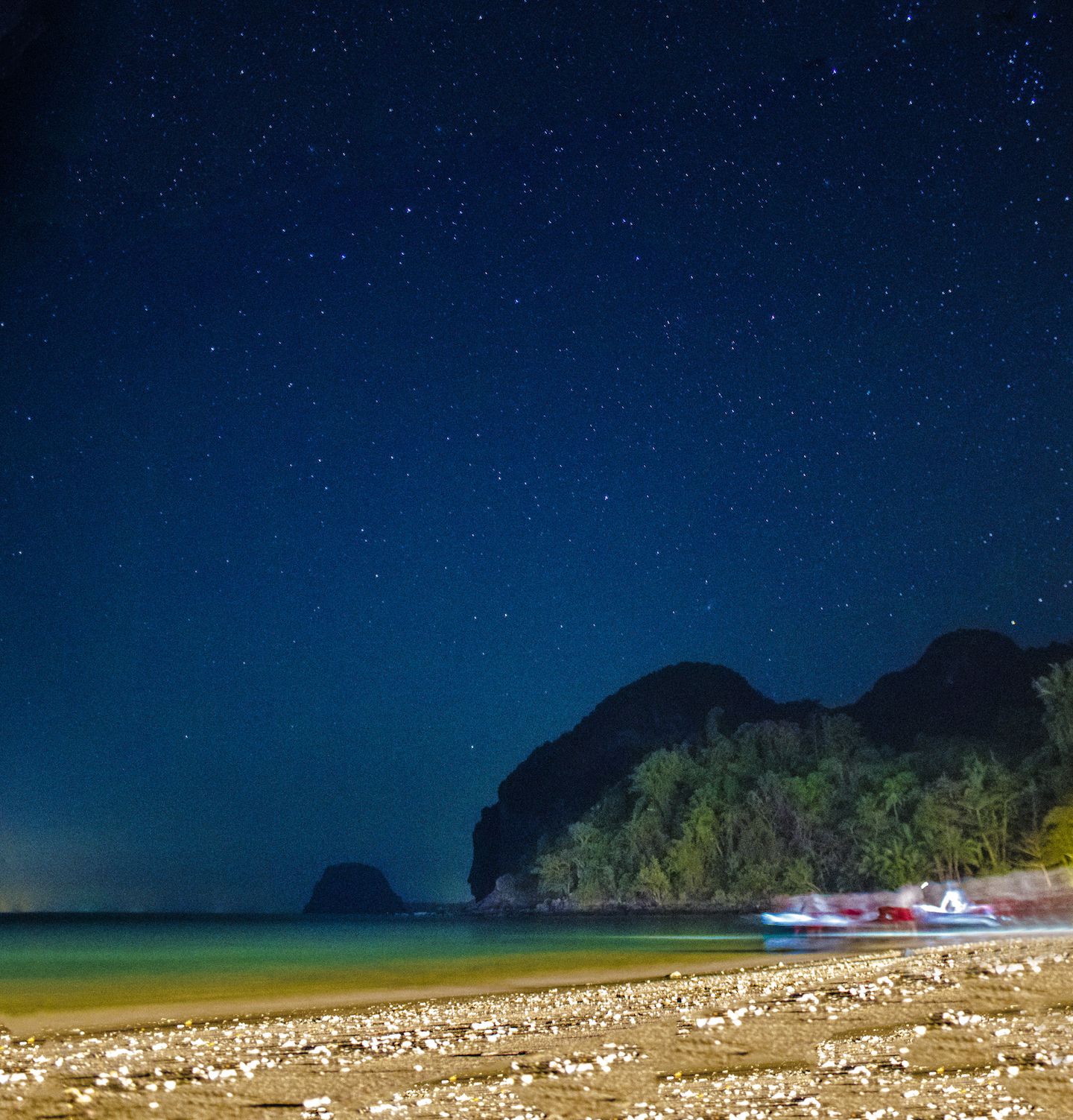 Star filled sky on Farang Beach, Koh Muk, Thailand