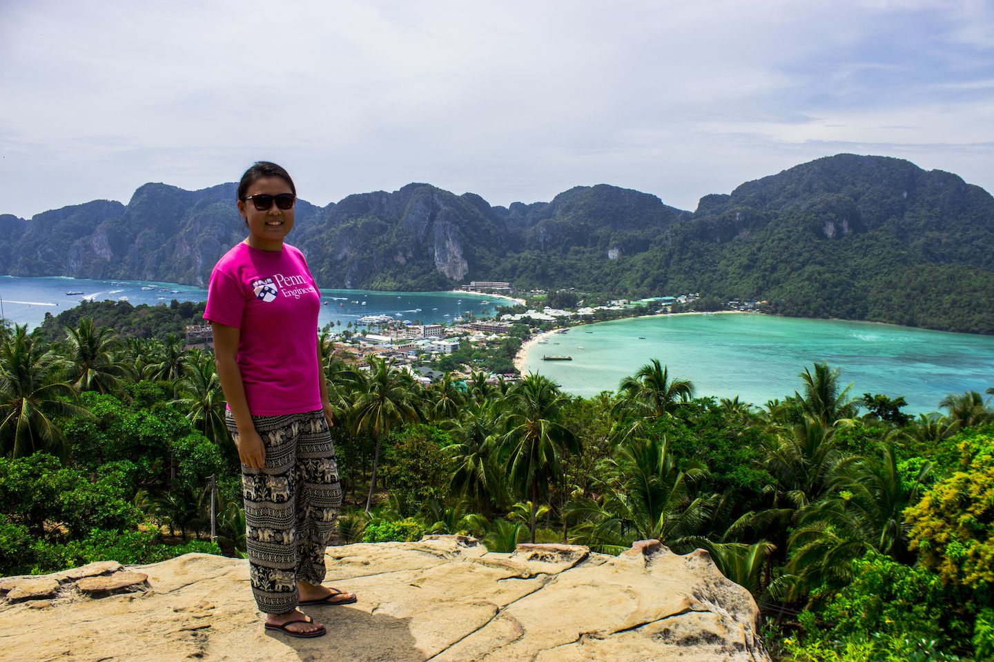 Julie at the view point on Koh Phi Phi, Thailand