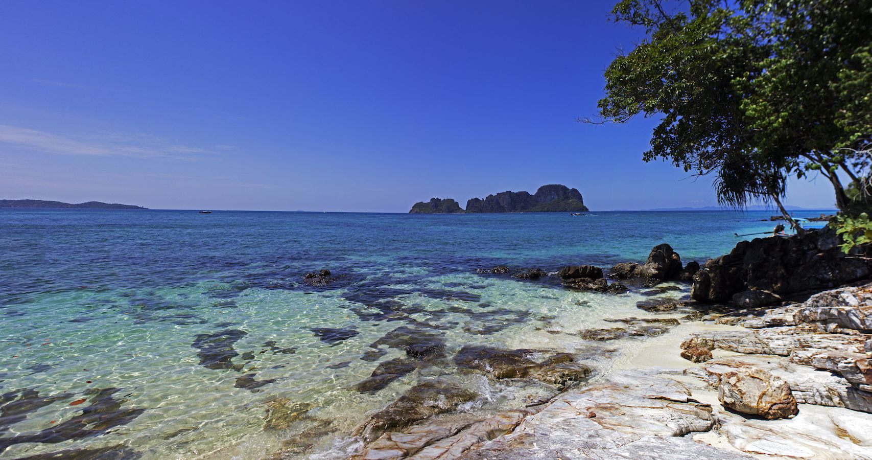 Panoramic view of the beach on Bamboo Island, Thailand