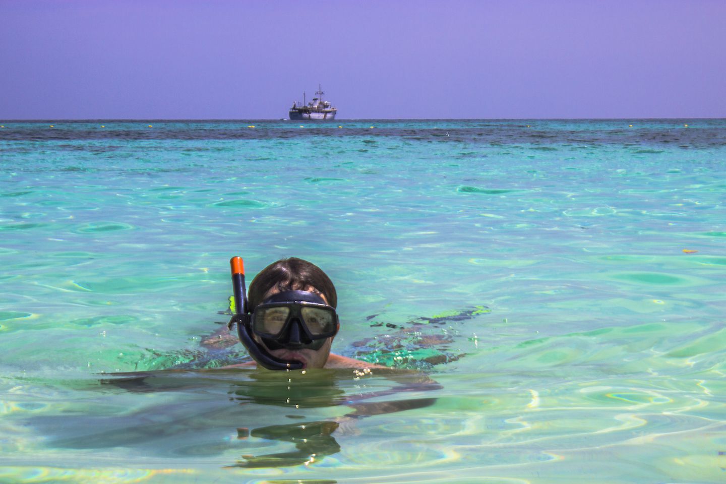 Carlos snorkeling in the clear waters of Koh Rok, Thailand