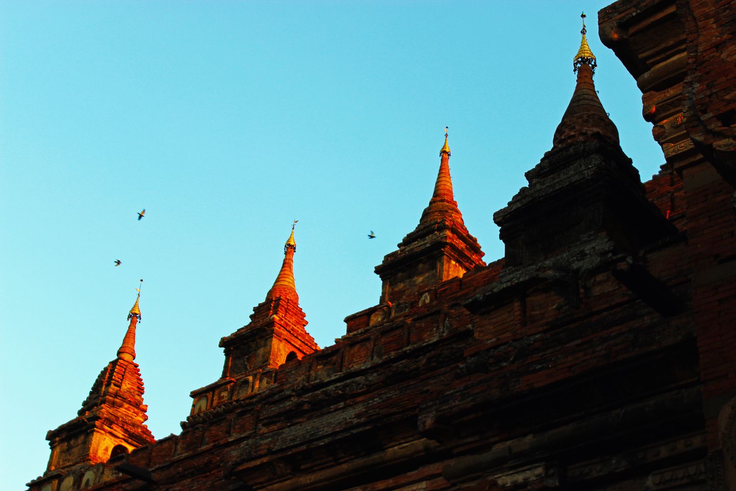 Towers of Htilominlo Temple in Bagan, Myanmar