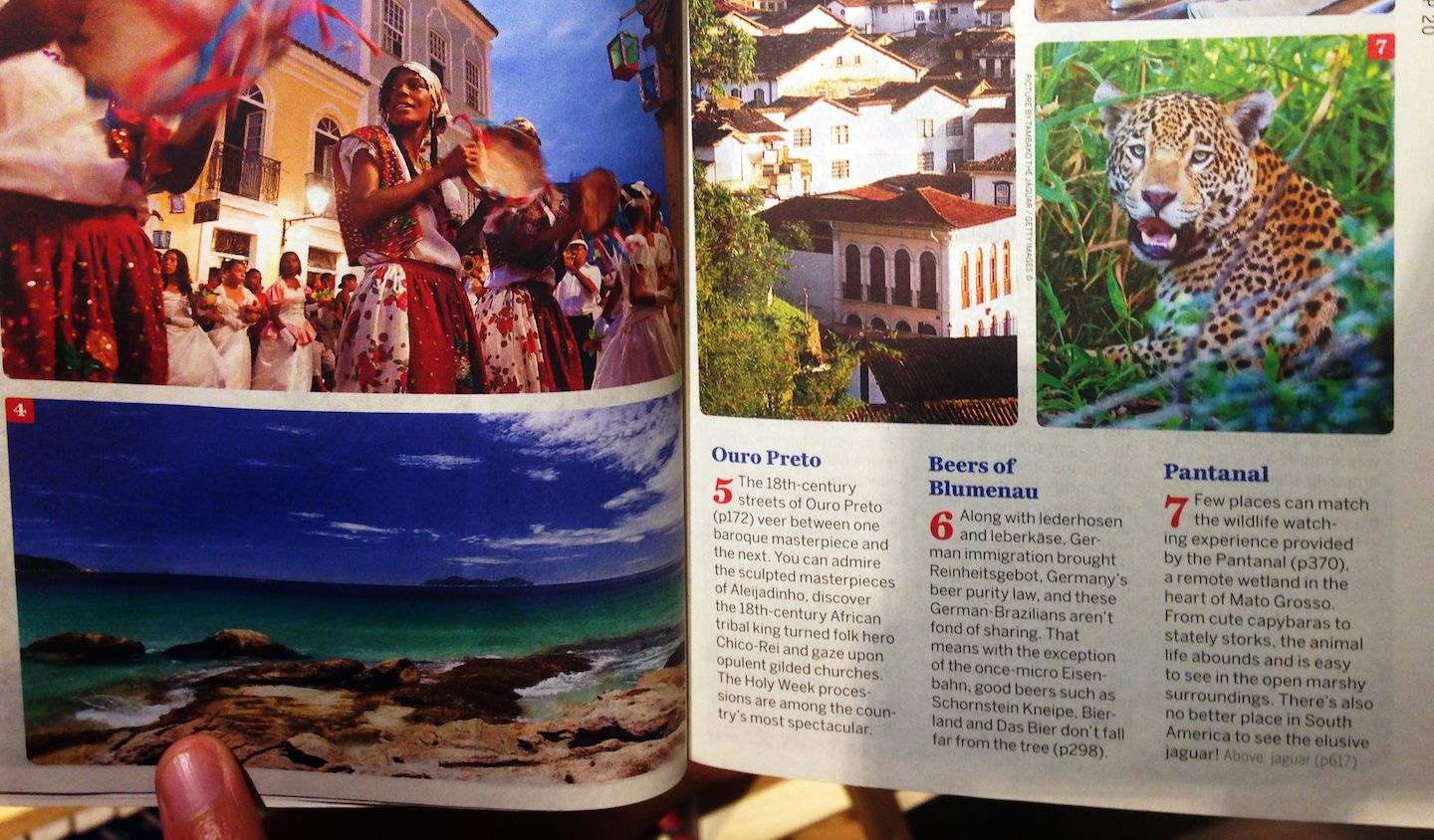 Blumenau listed as #6 top attraction in the Lonely Planet Brazil guidebook