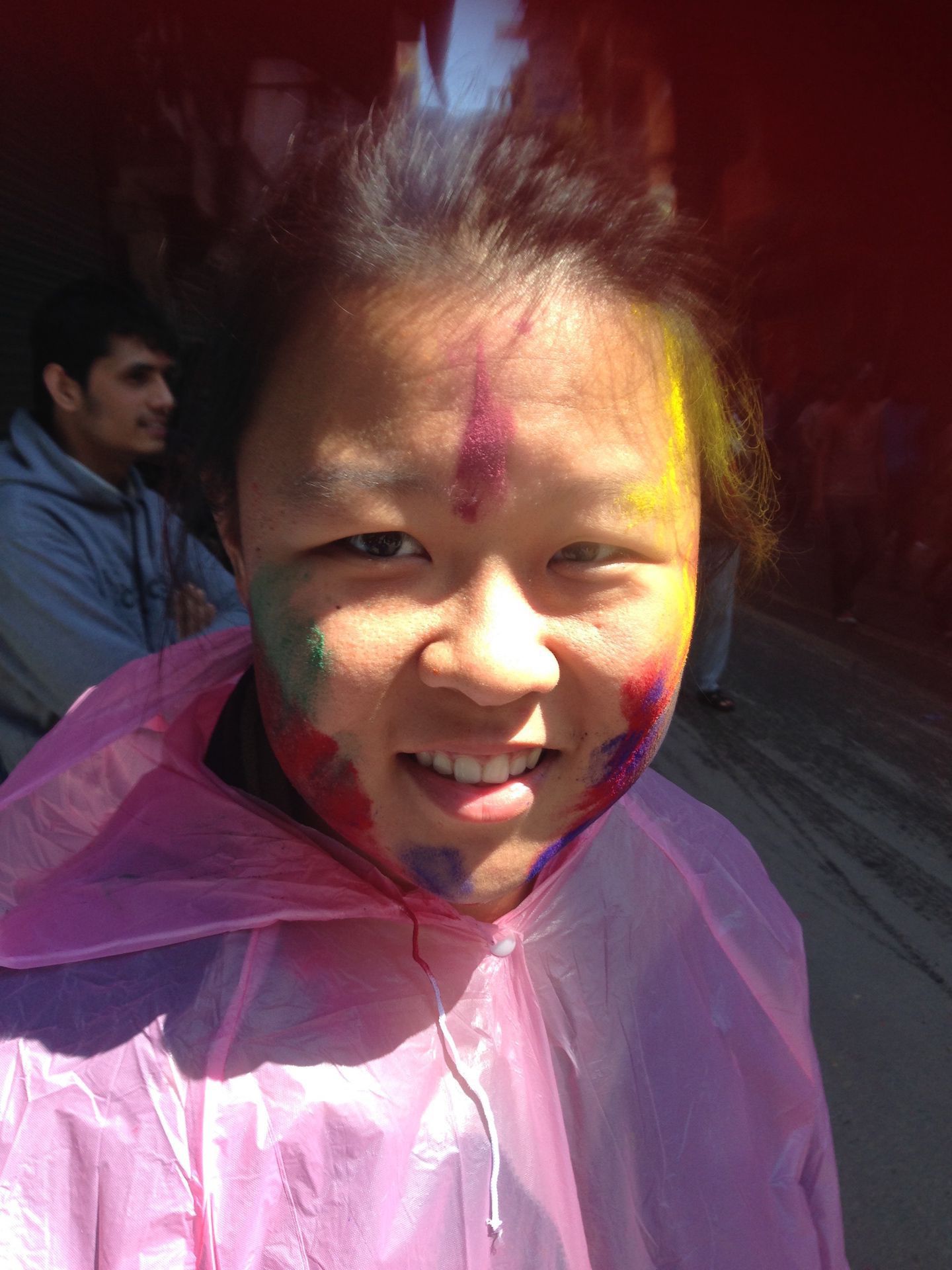 Julie during Holi, Kathmandu, Nepal