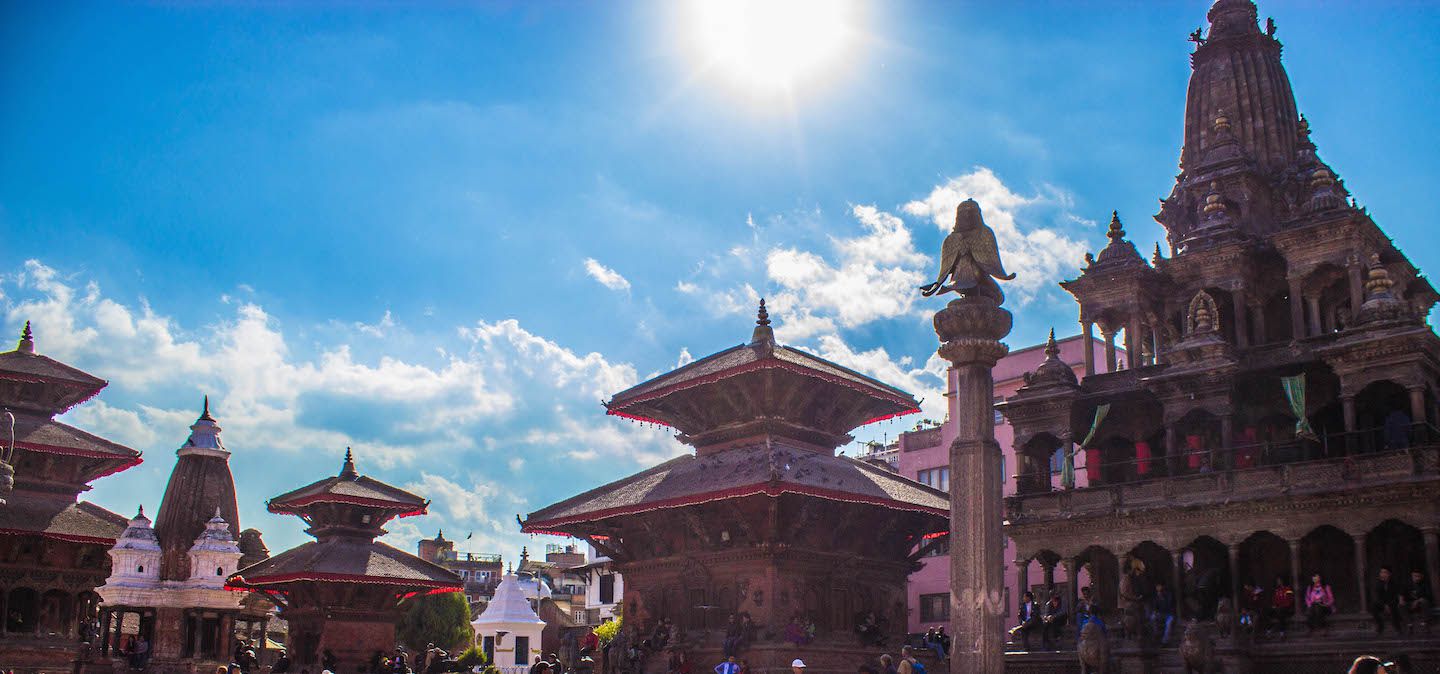 Panoramic view of Patan Durbar Square, Nepal