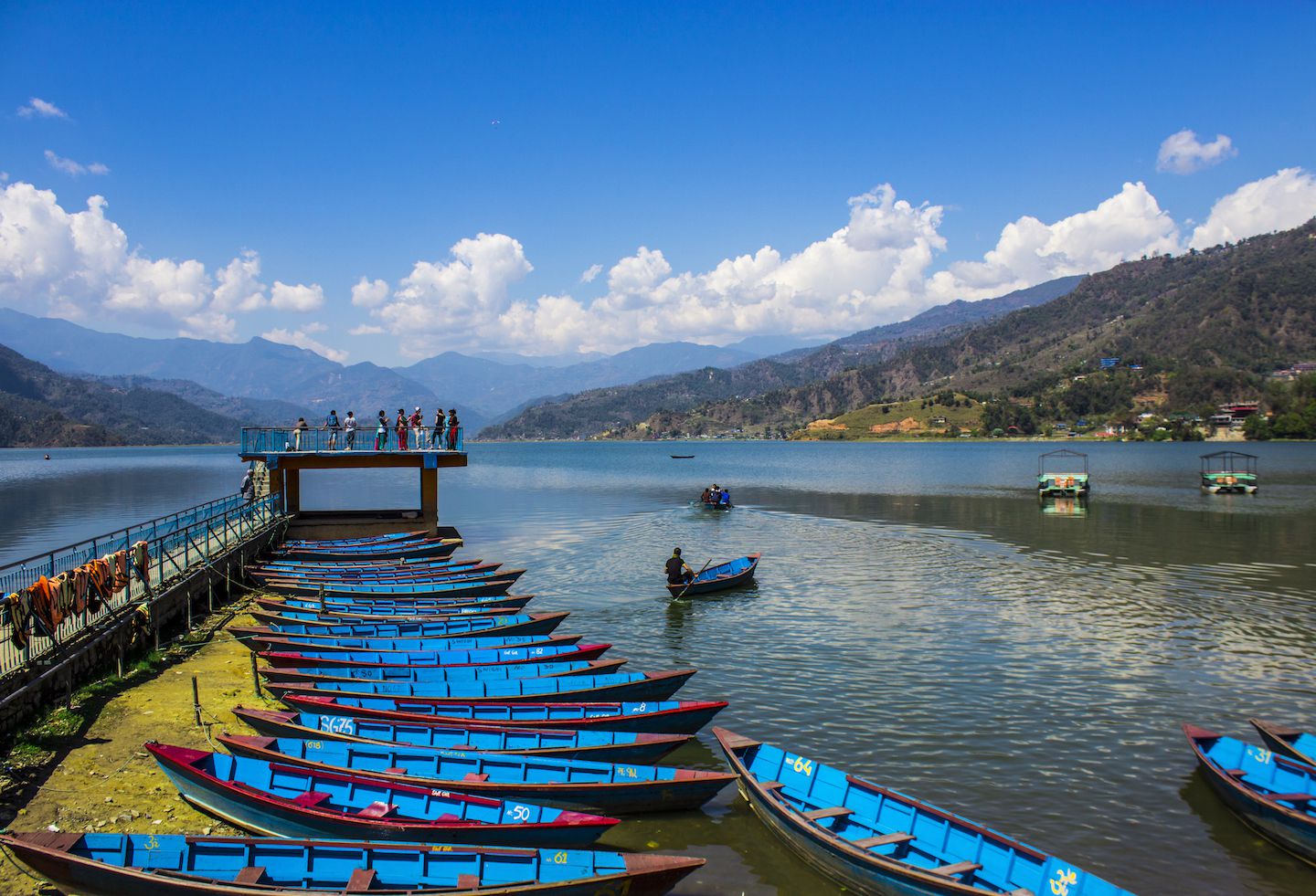 View of Phewa Lake in Pokhara, Nepal