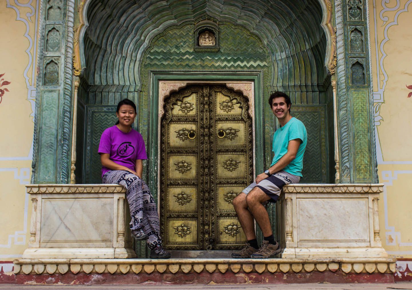 Julie and Carlos at the City Palace, Jaipur, India