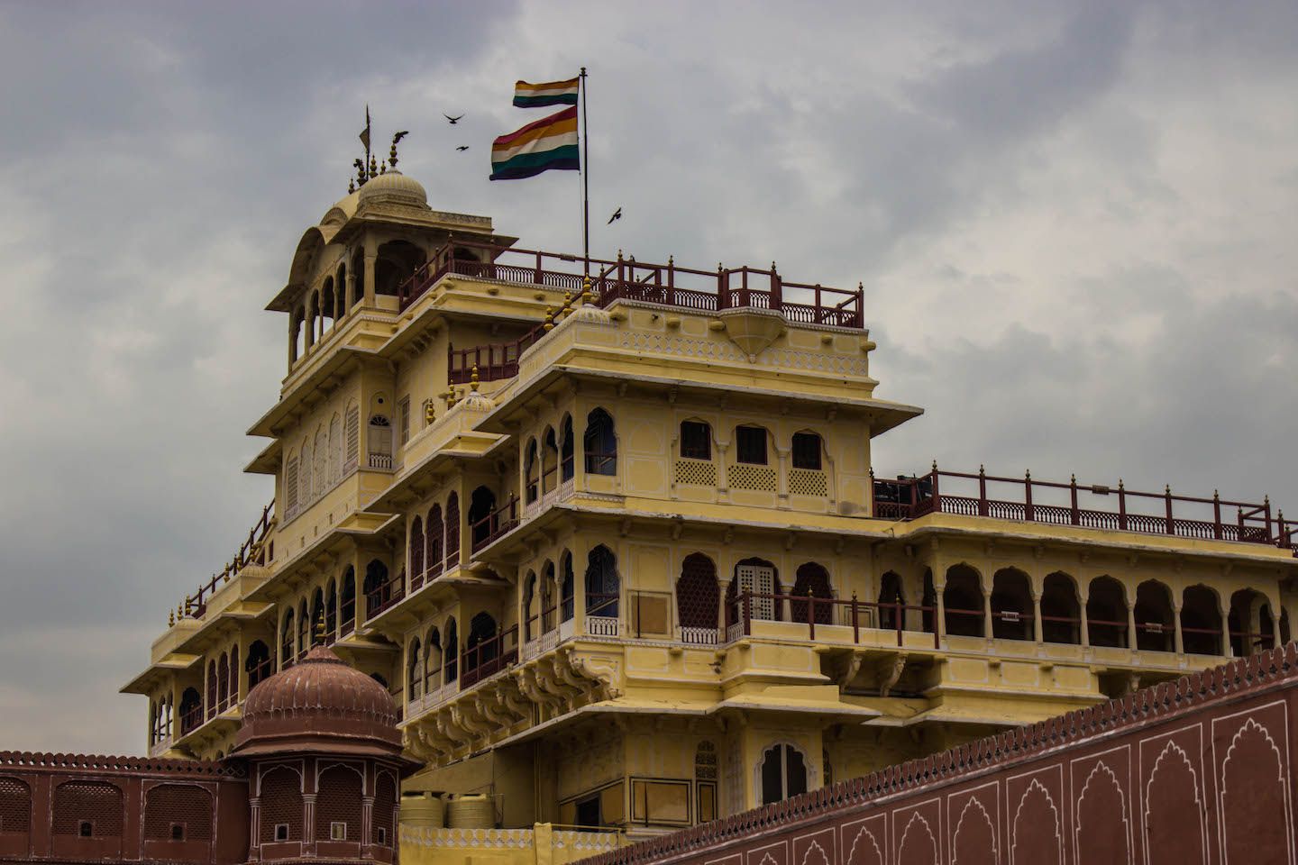 Side view of the Jaipur City Palace, India