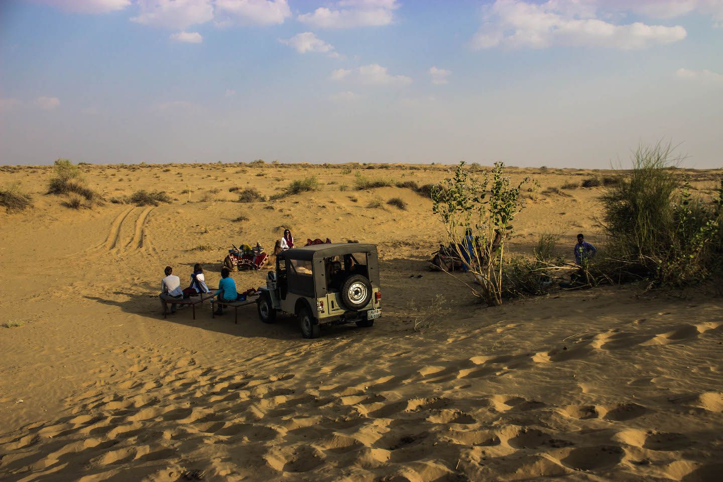 View of our camp in the Thar Desert, Jaisalmer, India