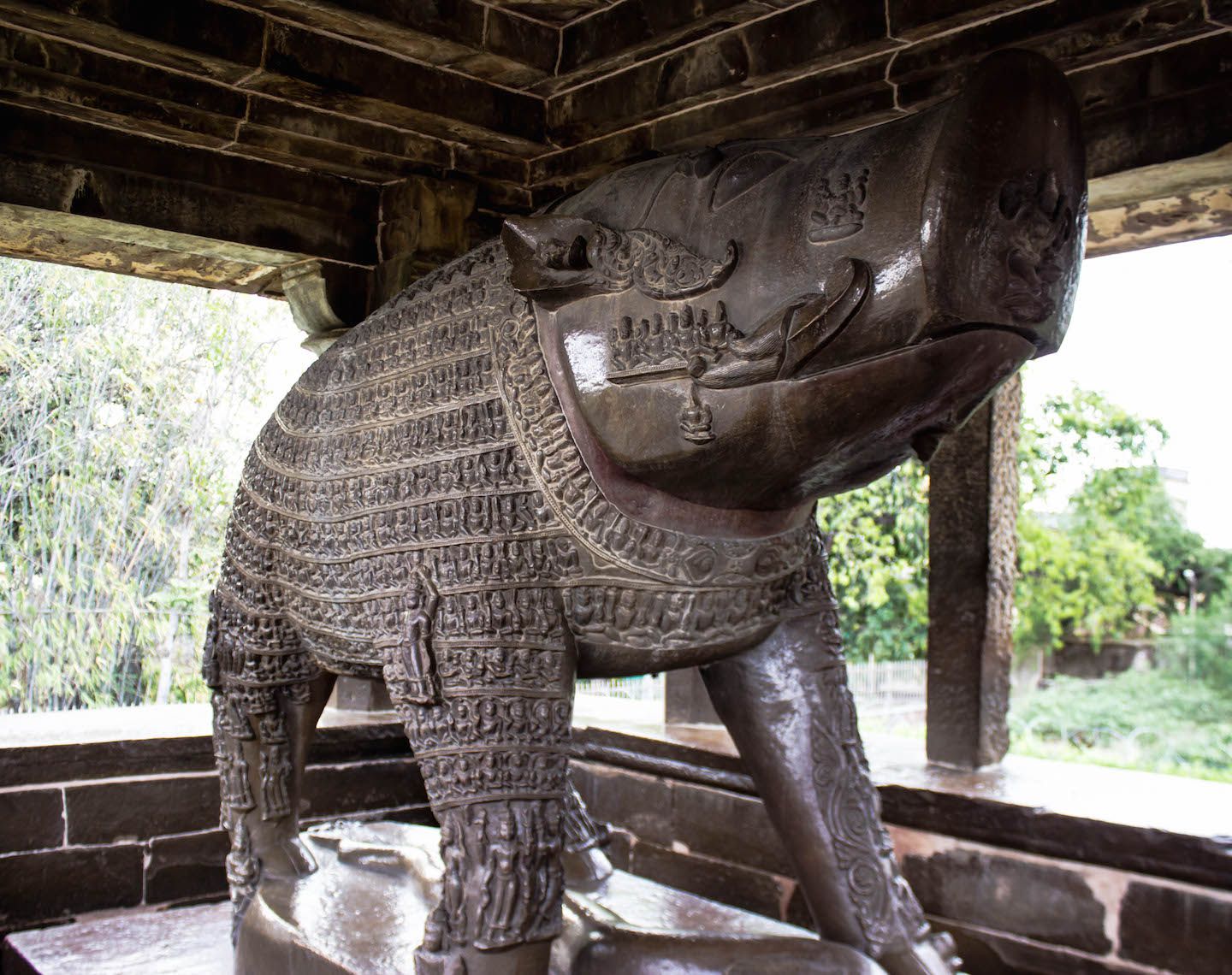 A statue of Vishnu's boar incarnation in Varaha temple, Khajuraho, India