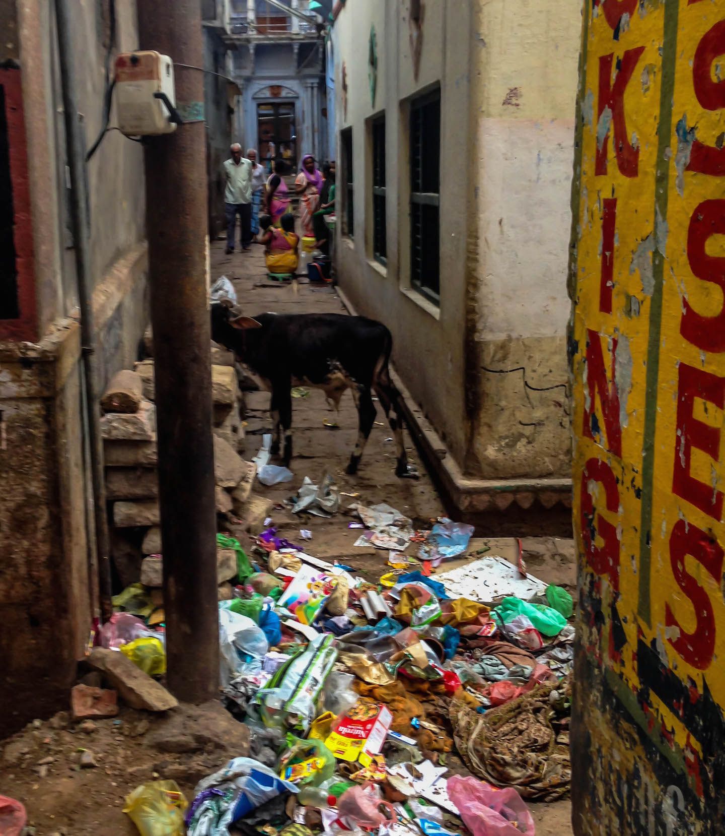 Alley behind our hotel, Varanasi, India