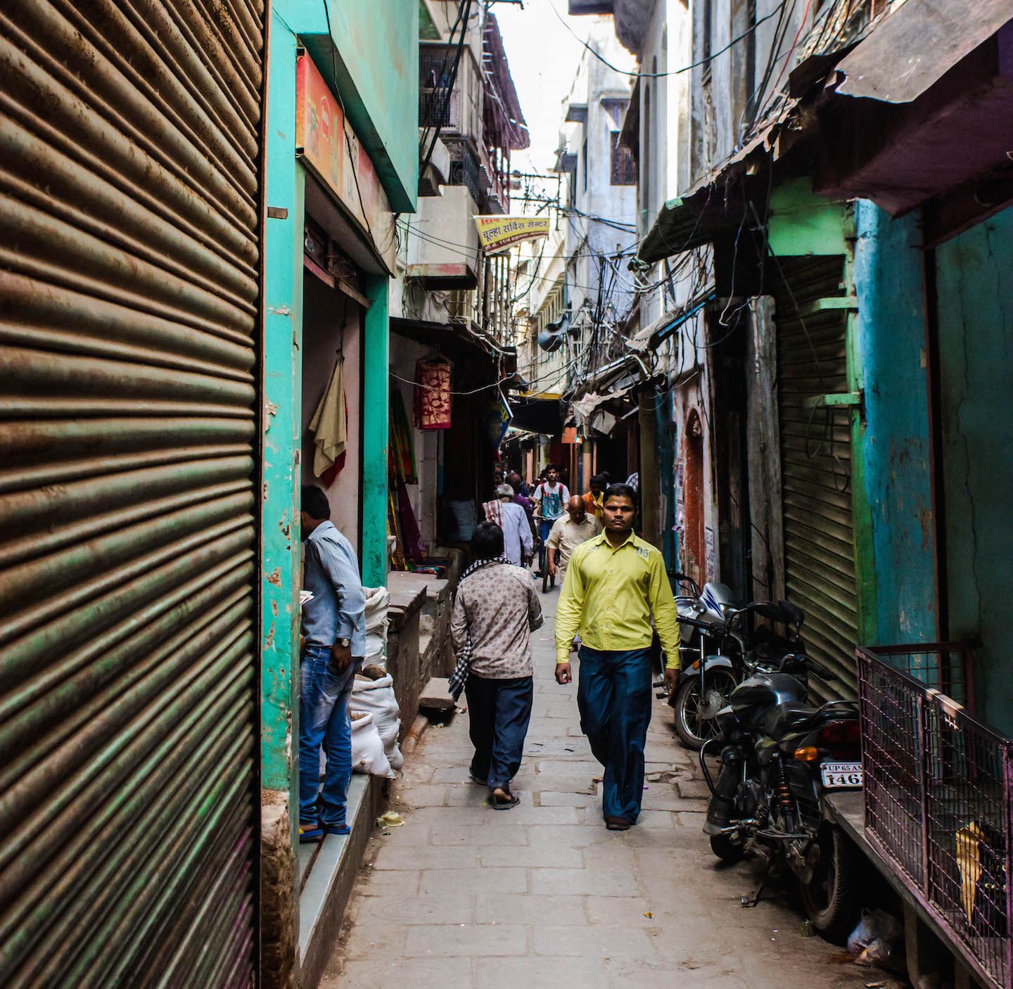 View of the alleys in Varanasi, India