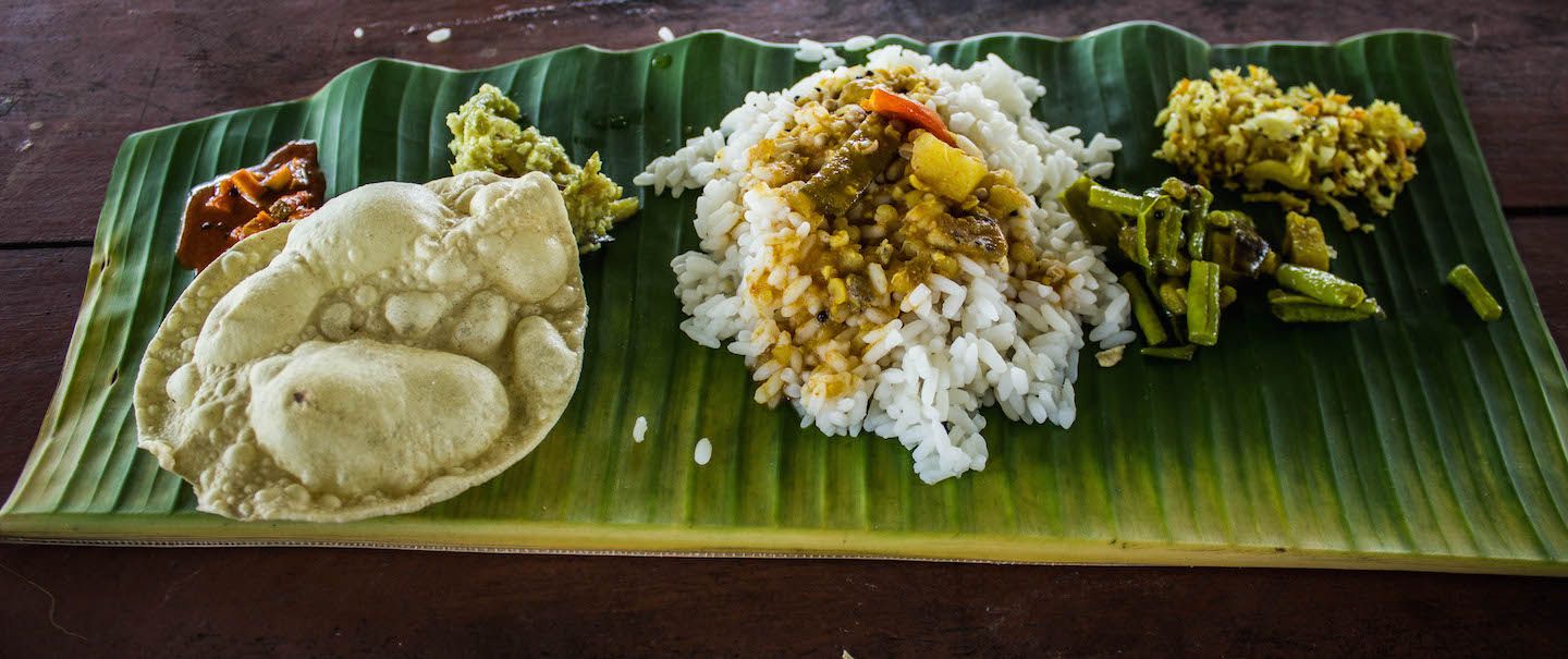 Typical Kerala lunch, Kochi, India