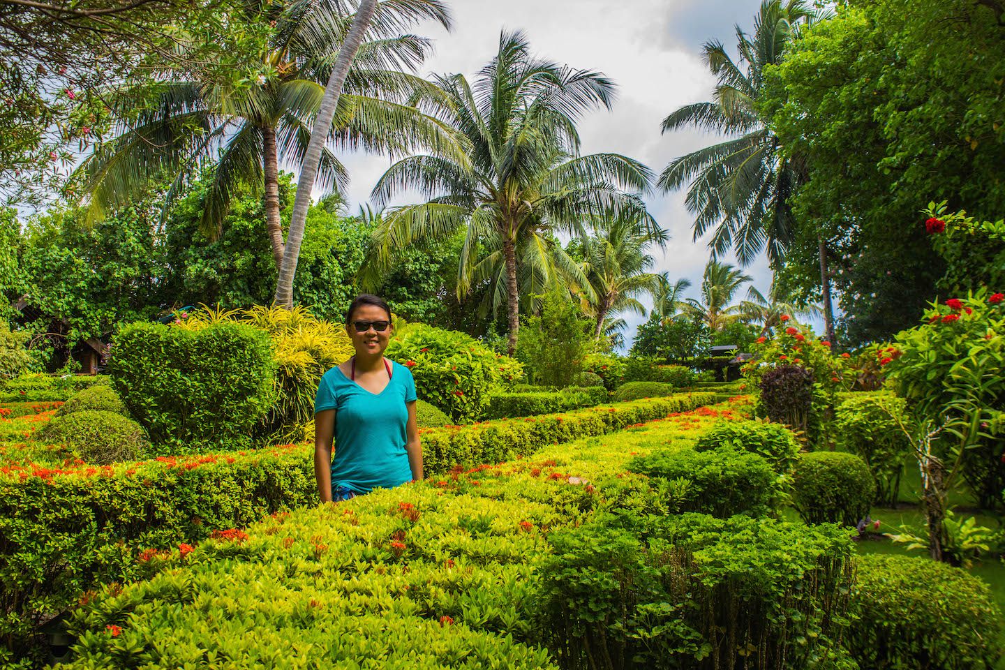 Julie at the garden, Vadoo Resort, Maldives
