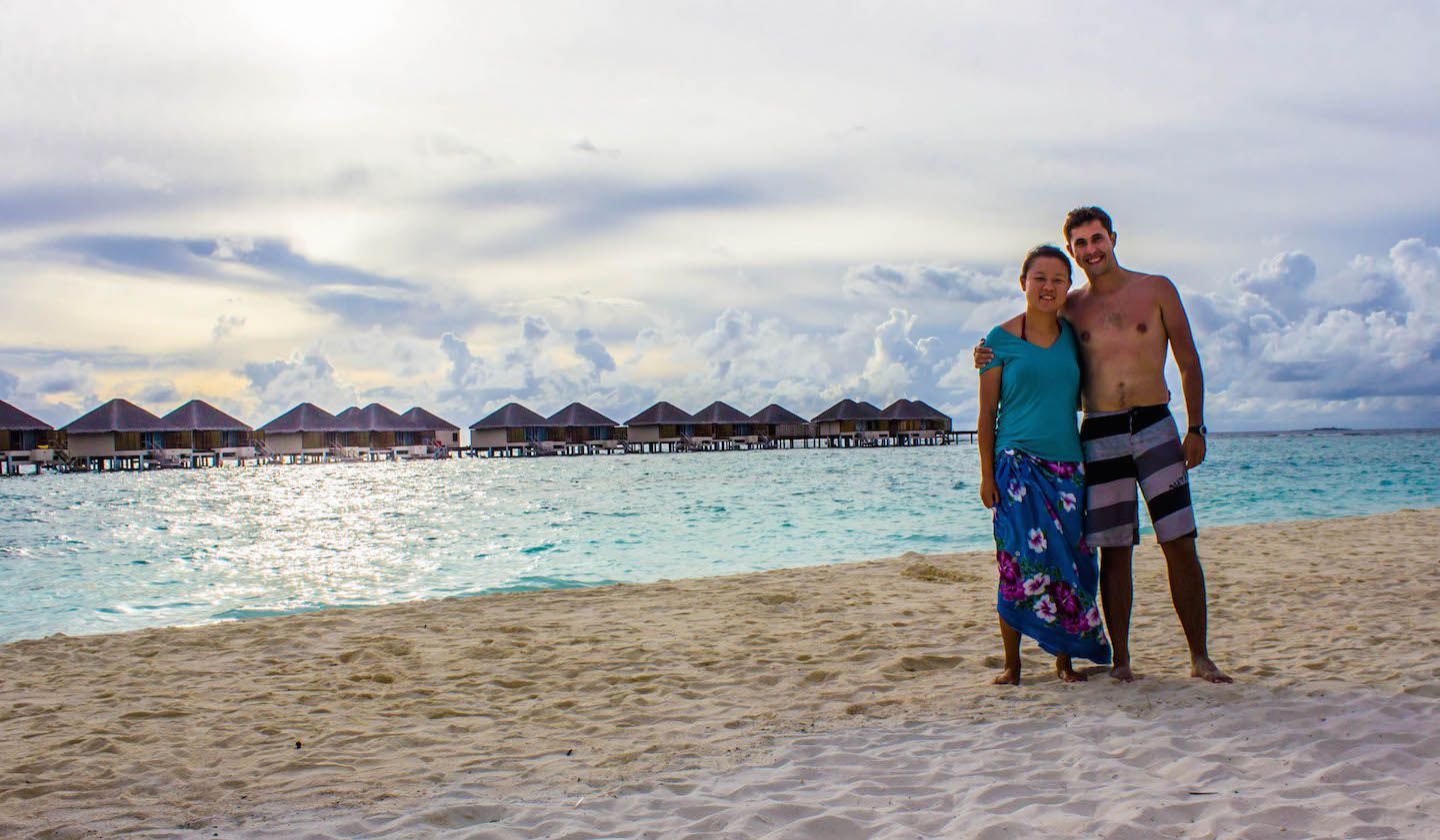 Julie and Carlos at the water bungalows, Vadoo Resort, Maldives