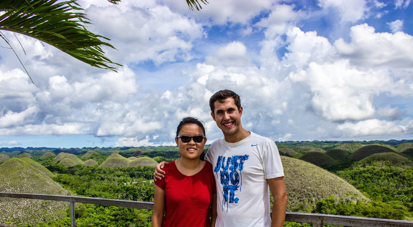 Julie and Carlos at Chocolate Hills, Bohol, Philippines