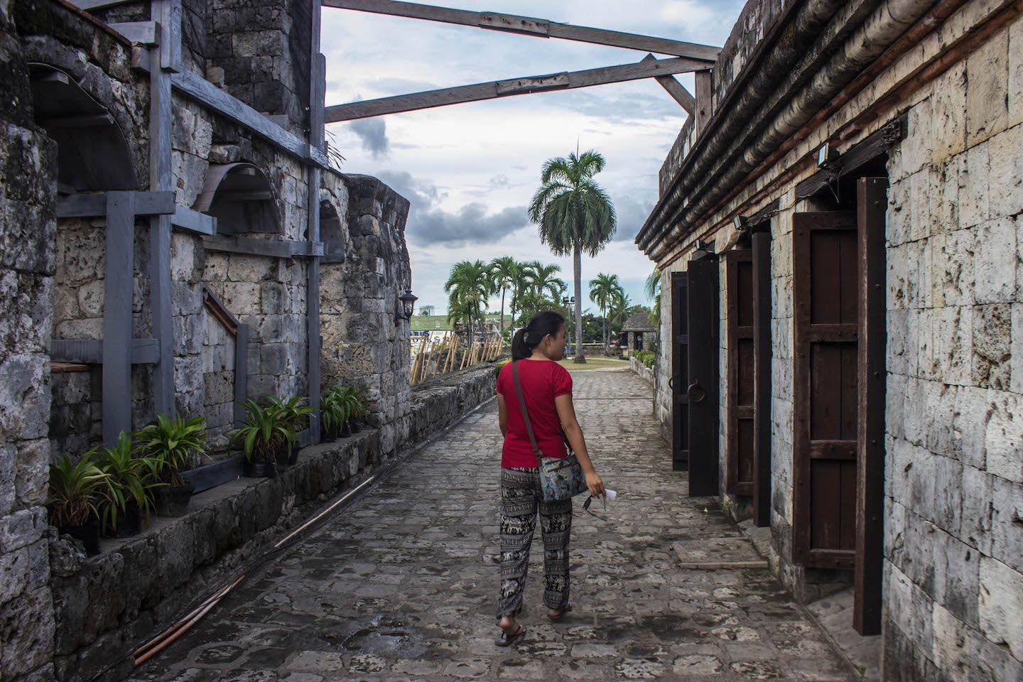 Julie walking through Fort San Pedro, Cebu, Philippines