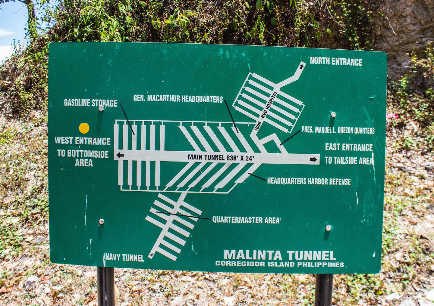 Map of Malinta Tunnel, Corregidor, Philippines