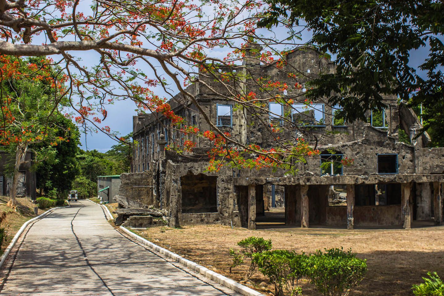 View of the military barracks in the Corregidor Island, Philippines