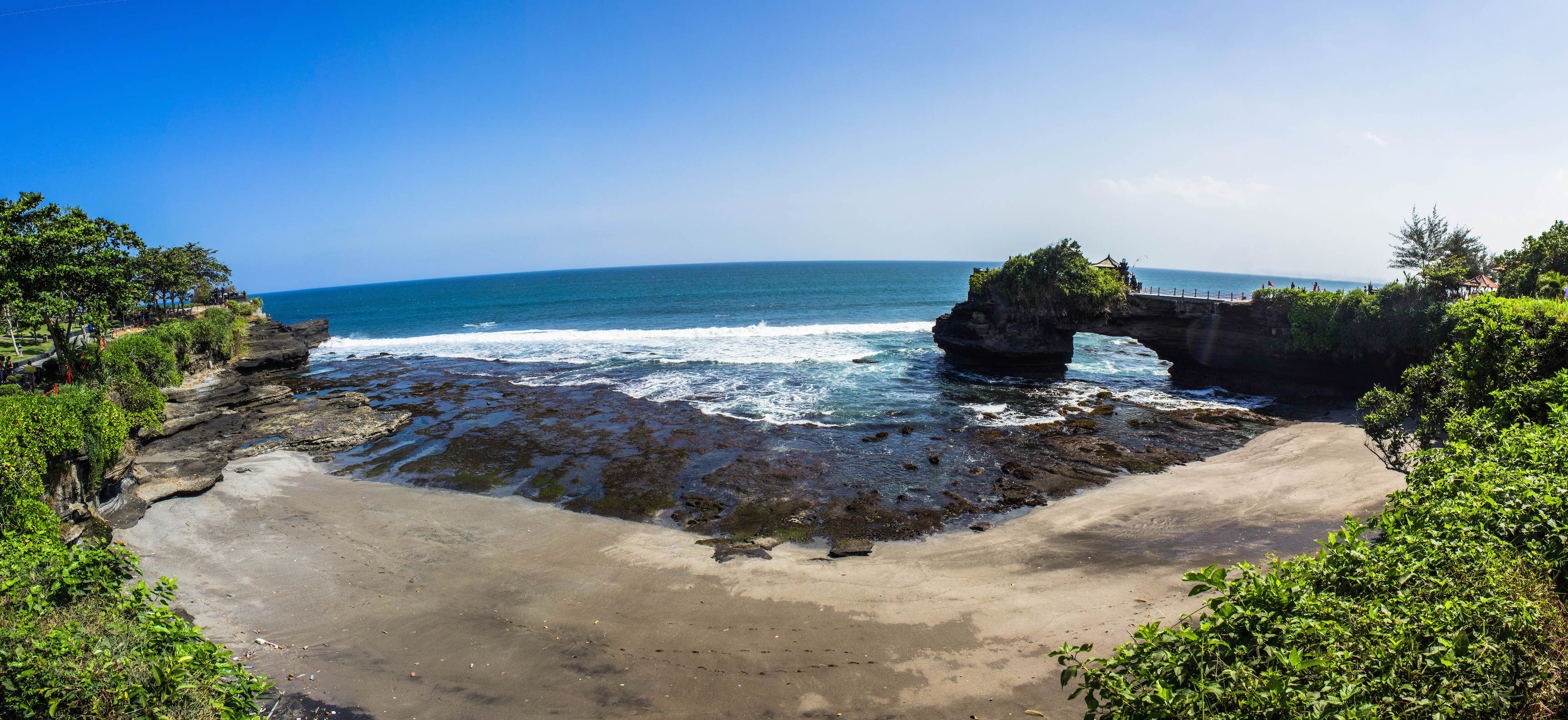 Panoramic view at Tanah Lot, Bali, Indonesia