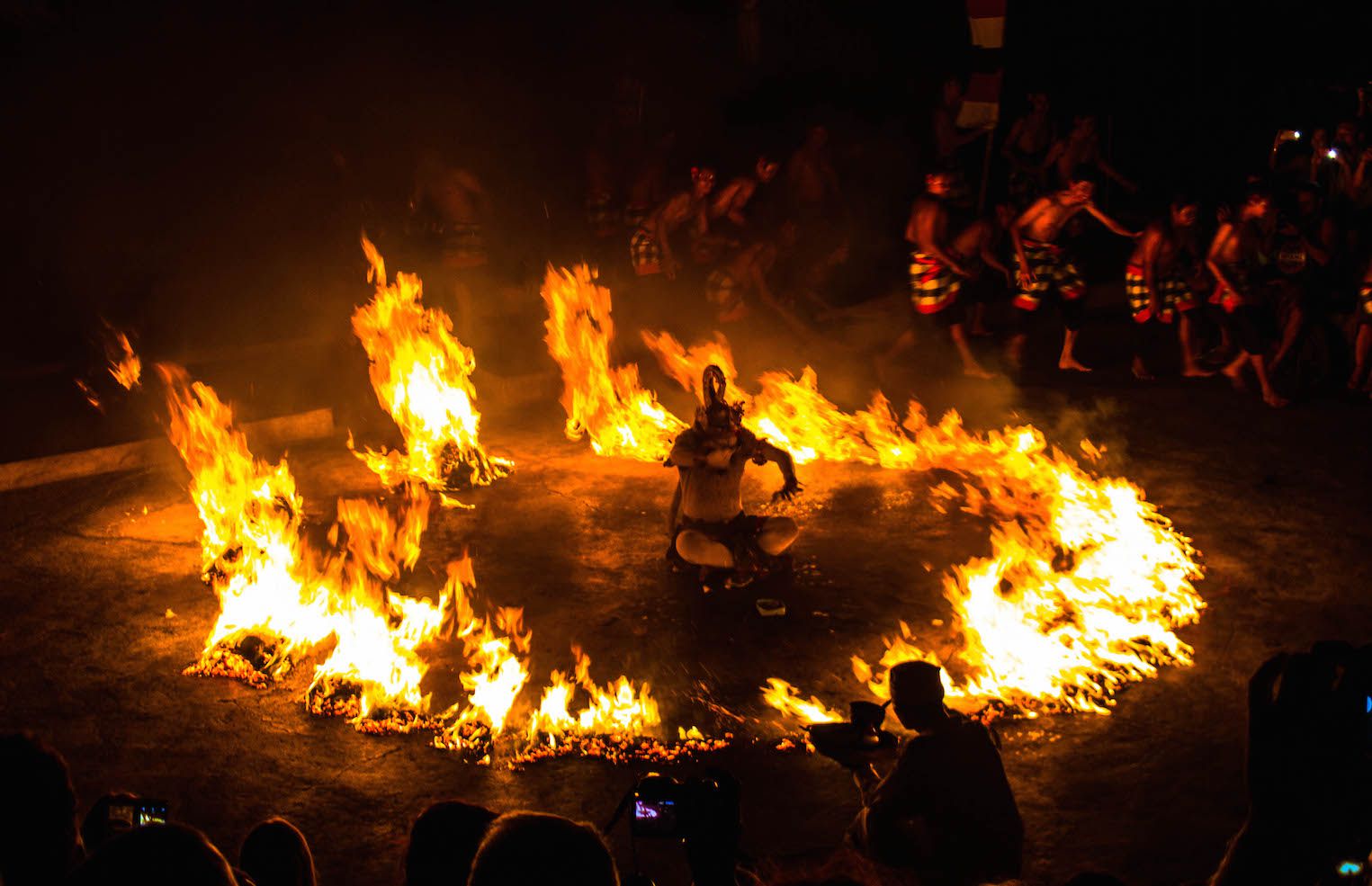 Playing with fire, Kecak dance at Uluwatu, Bali, Indonesia
