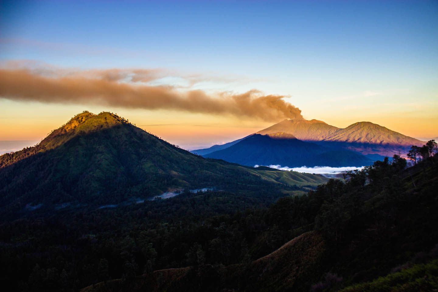 Mt. Raung erupting, Indonesia