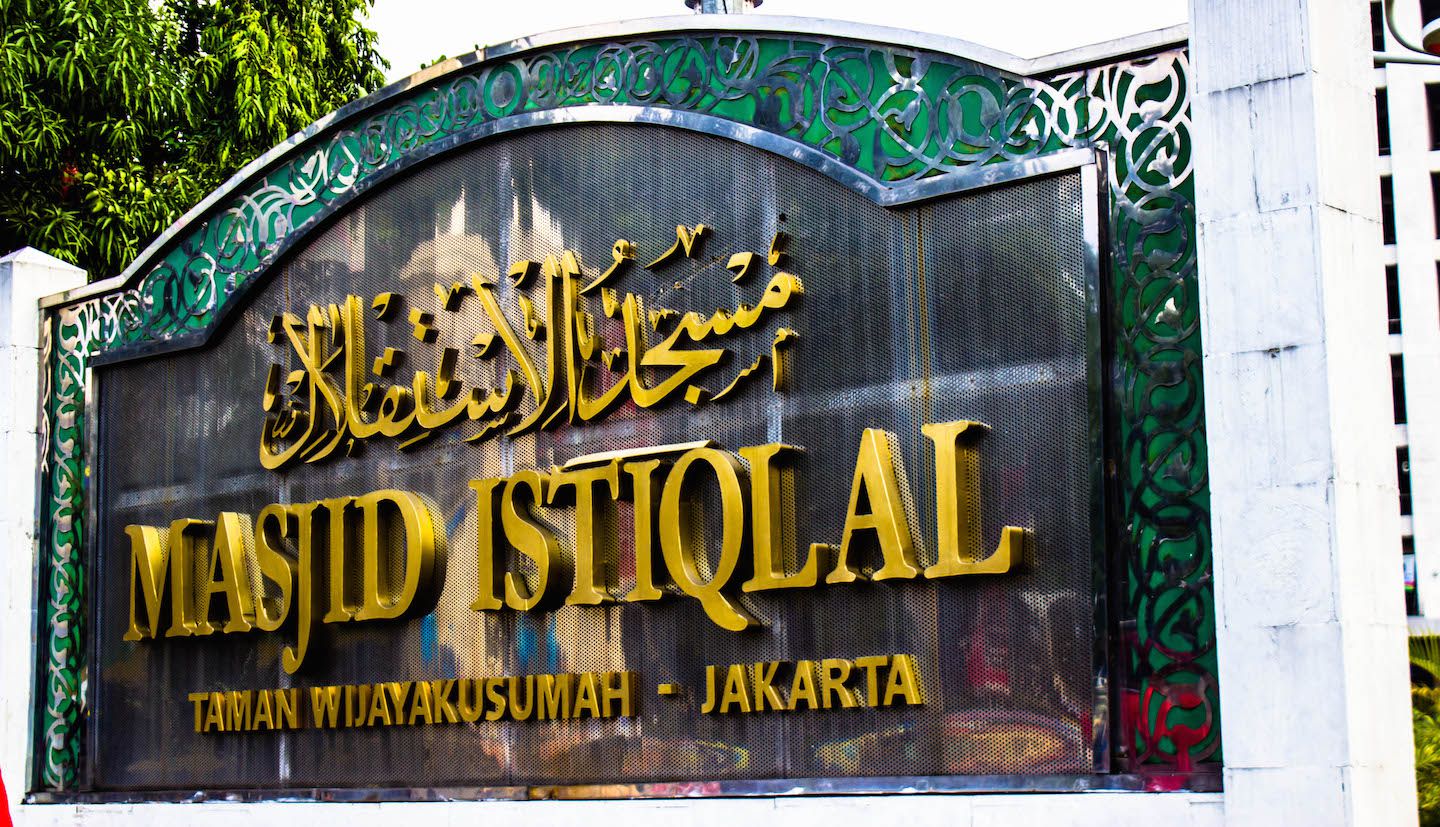 Entering Masjid Istiqlal, Jakarta, Indonesia
