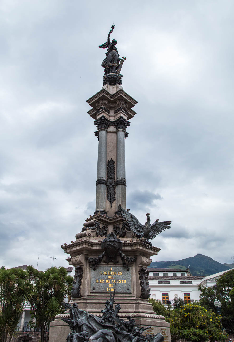 Independence monument at Plaza Grande, Quito, Ecuador