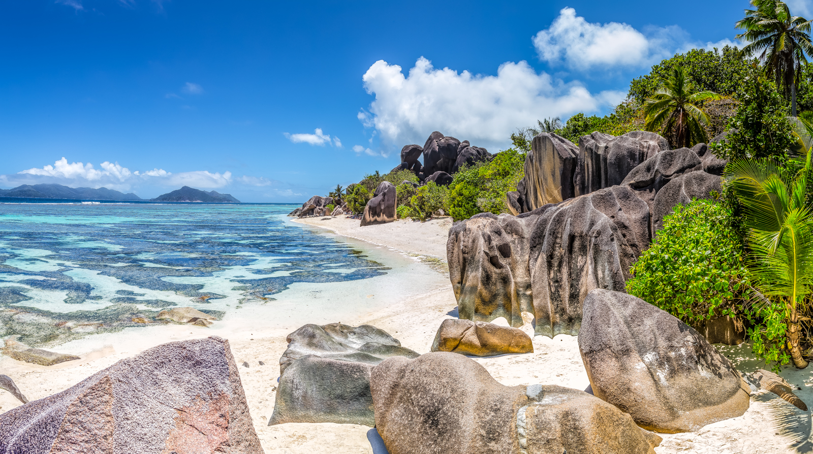 Panoramic view of Anse Source D'Argent, La Digue