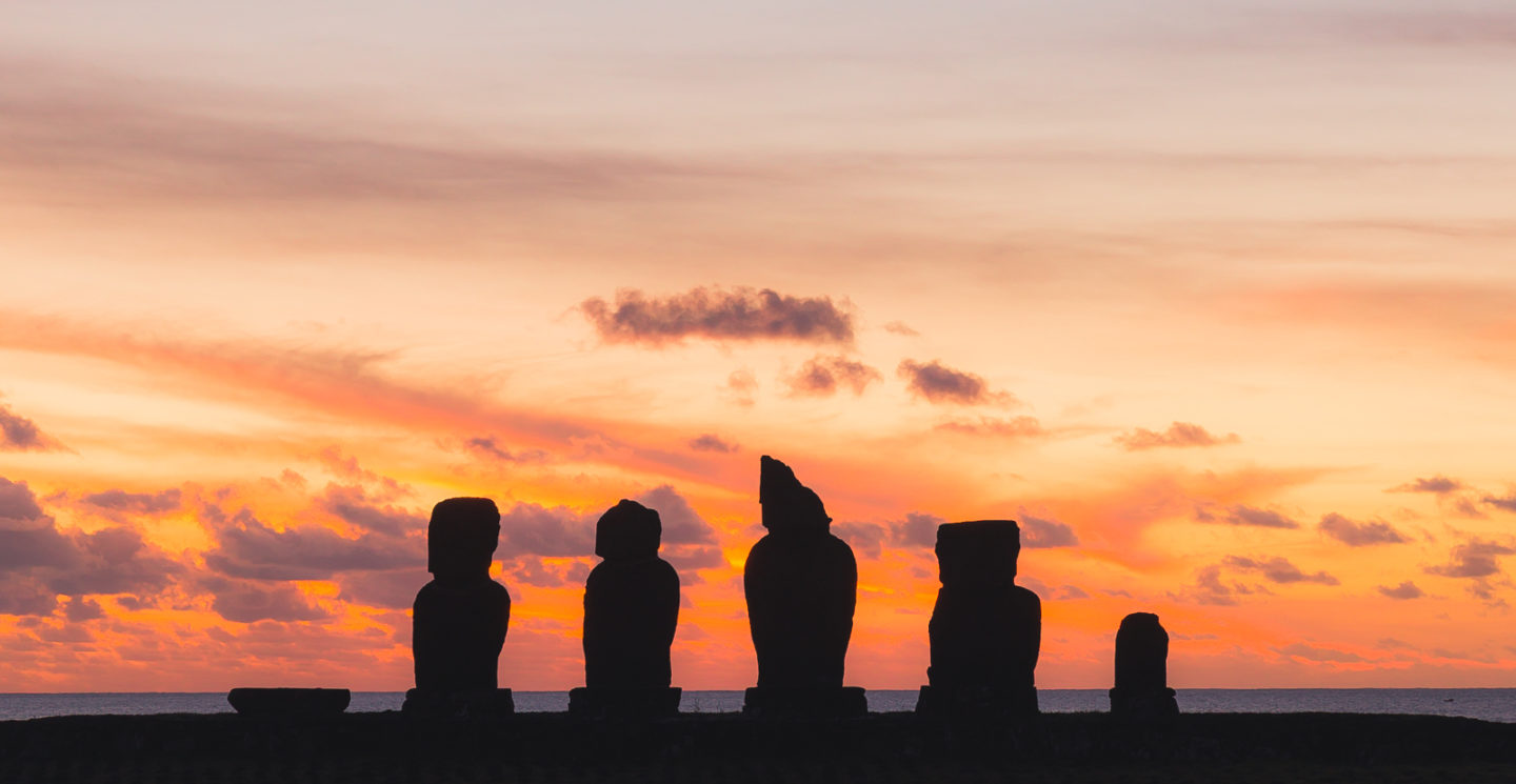 Ahu Tahai at sunset, Easter Island