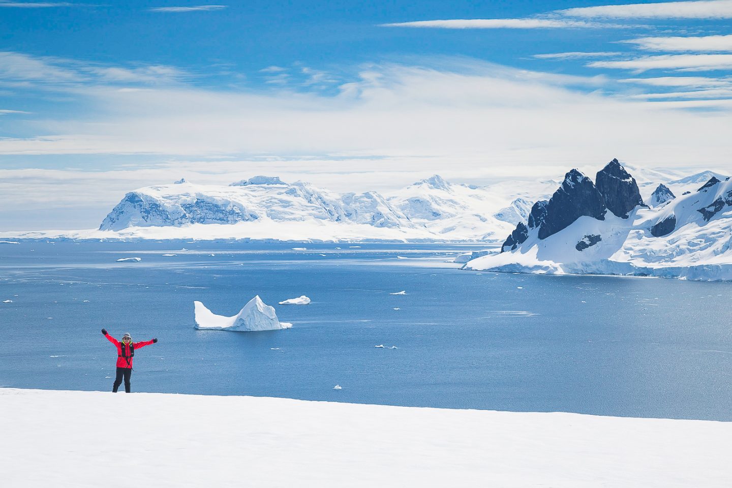Julie at the top of Danco Island, Antarctica