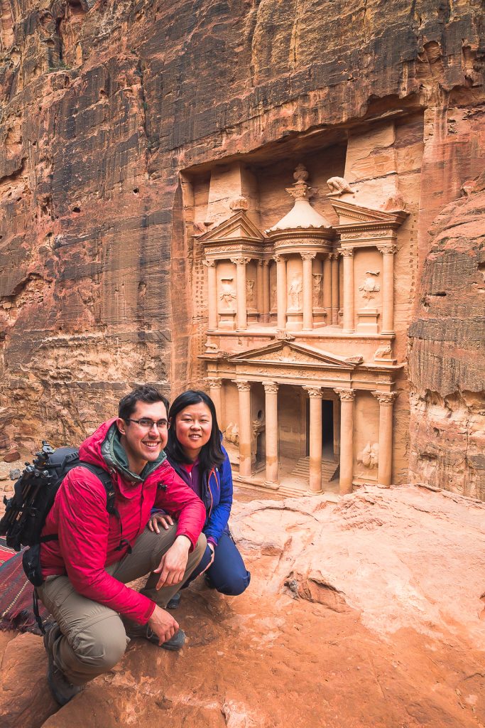 Julie & Carlos at the Petra Treasury, Jordan