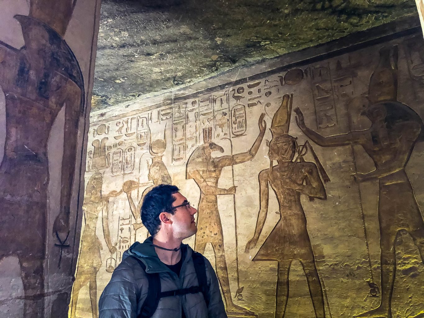 Carlos inside the temple of Abu Simbel