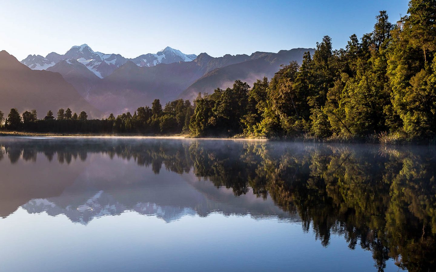 Reflection of Mt. Cook on Lake Matheson, South Island, New Zealand