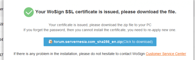 WoSign Download SSL Certificate