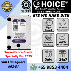 6TB WESTERN DIGITAL Purple Surveillance 24x7 Low Power Durable Hard Disk